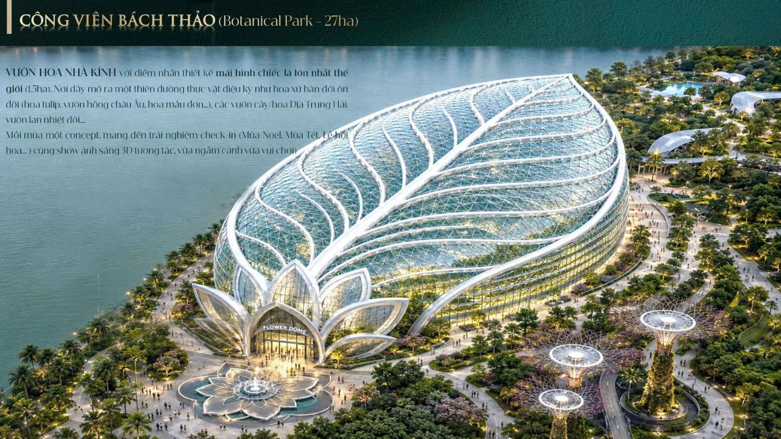 Tiện ích Vinhomes Saigon Park – công viên bách thảo nhà kính
