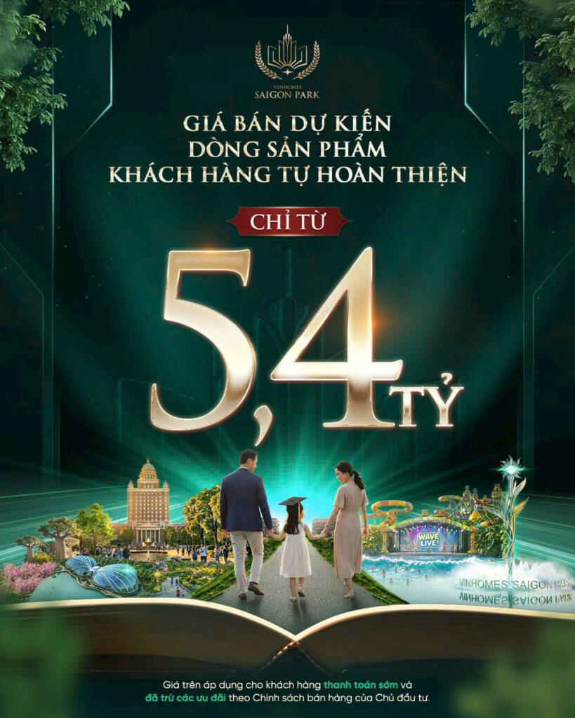 Bảng giá nhà phố Vinhomes Saigon Park