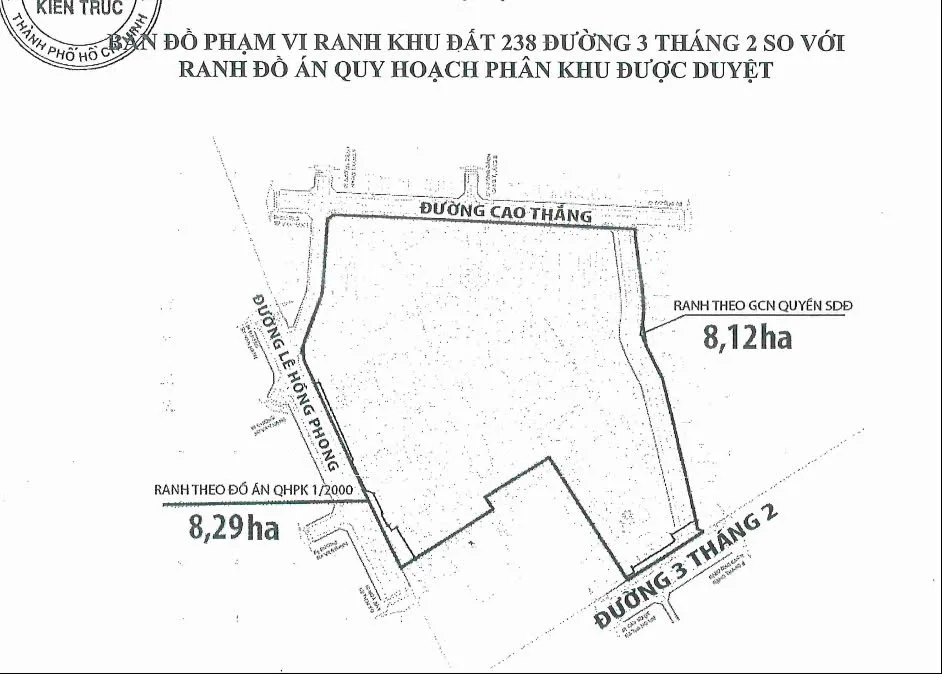 Ranh khu đất 238 đường 3 Tháng 2 Vinhomes Kỳ Hòa
